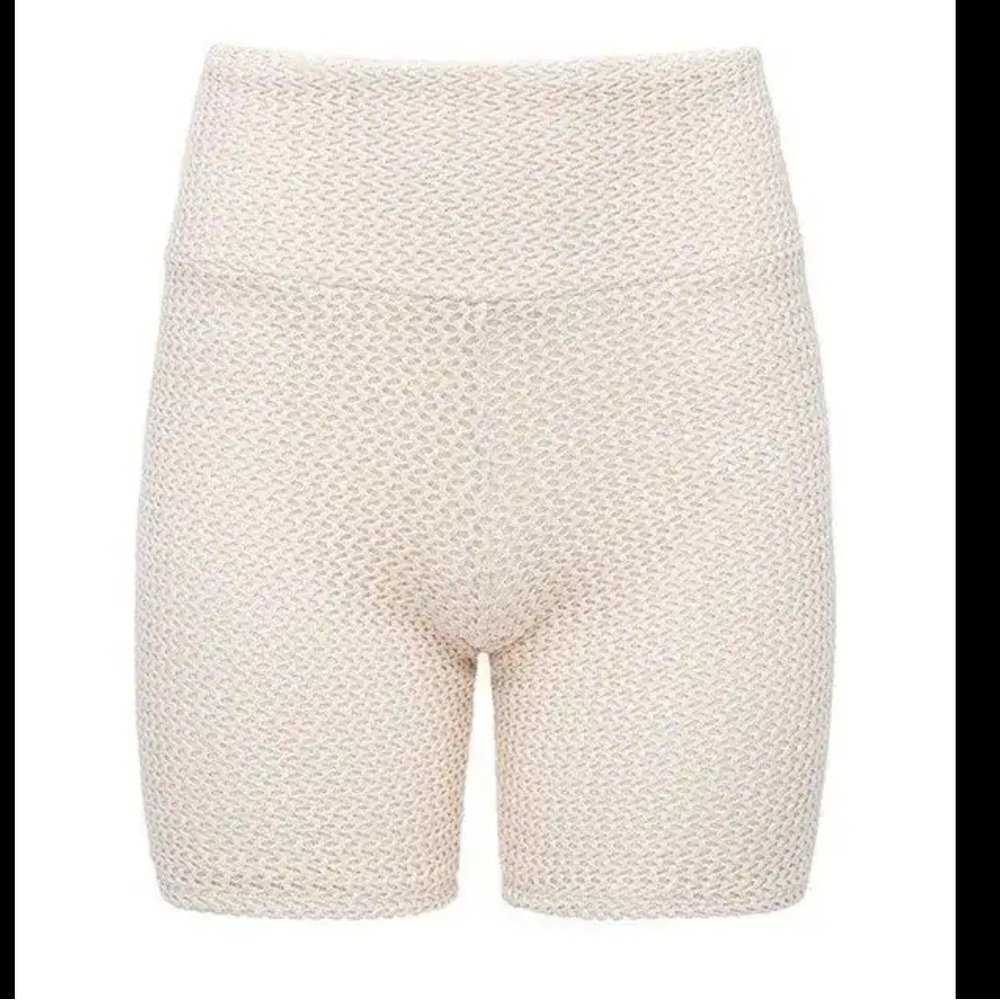 Montce Cream Bone Crochet Midi Bike Shorts S